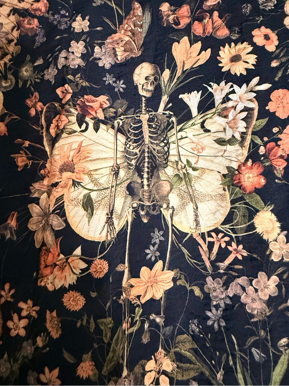 NWT Disturbia Goth Pixie Skeleton Floral Tie-Waist Midi Shirt Dress US12 - Picture 10 of 12